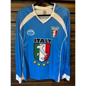 Italy Soccer Jersey Arza Sport MED Design Soccer Home Long Sleeve Shirt EUC